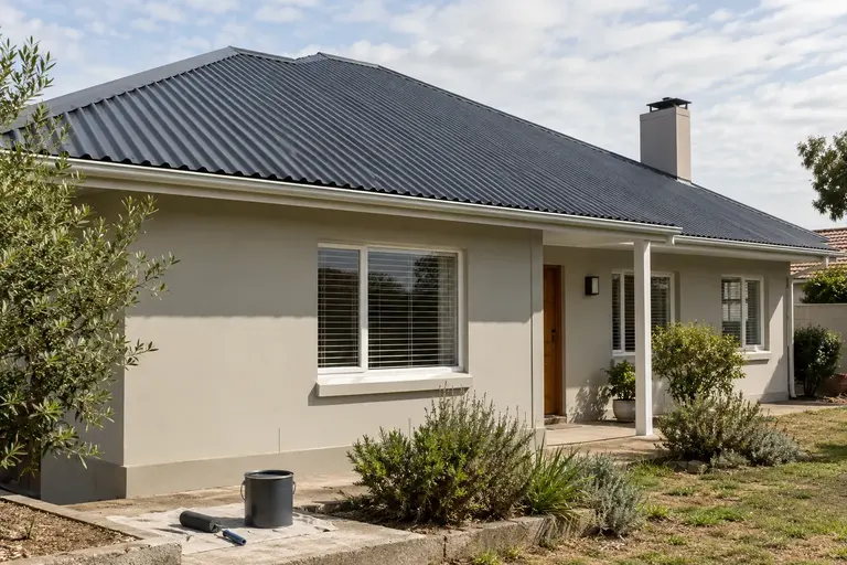 Illustration of a coated corrugated roof surface